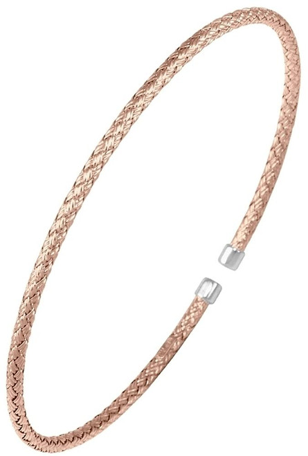 Image of Charles Garnier - "Niza" - Rose-Gold-Plated Sterling Silver 2mm Woven Cuff Bracelet