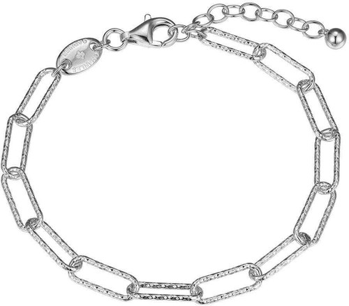 Image of Charles Garnier 6.75" + 1.25" Sterling Silver Diamond-cut Paperclip Chain Bracelet