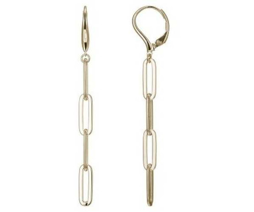 Image of Charles Garnier Gold-Plated Sterling Silver Paperclip Chain Earrings
