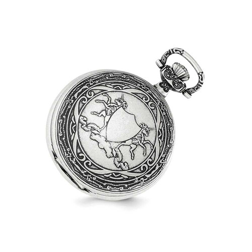 Image of Charles Hubert Antiqued Unicorn Shield Pocket Watch