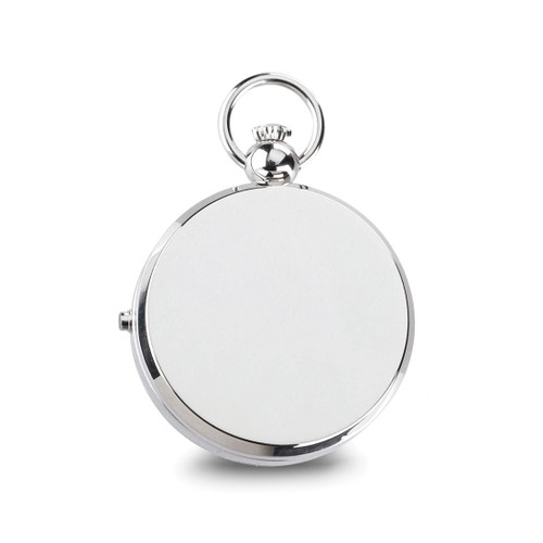Charles Hubert Chrome Finish Brass Photo Insert Pocket Watch