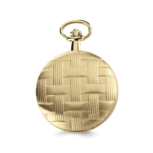 Image of Charles Hubert Gold-Finish Brass Basketweave Pocket Watch XWA3362