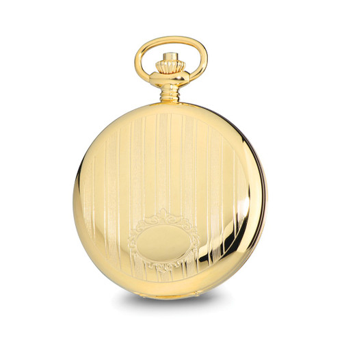 Charles Hubert Gold-Finish White Skeleton Dial 53mm Pocket Watch