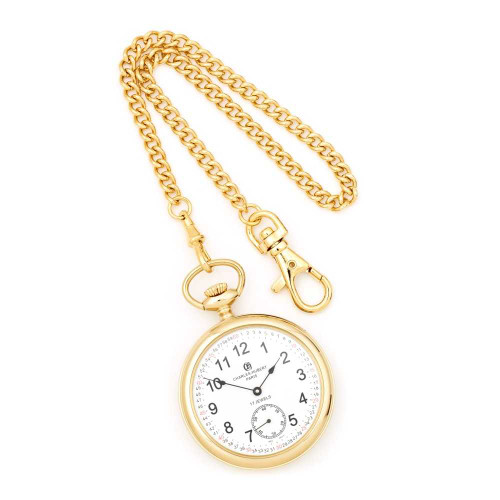 Image of Charles Hubert IP-plated Stainless Open Face Pocket Watch XWA2739