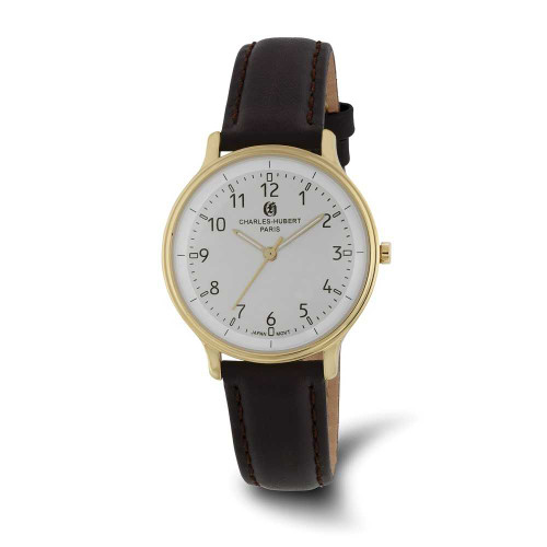 Image of Charles Hubert Ladies IP-plated Stainless Steel White Dial Watch