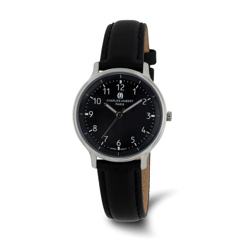 Image of Charles Hubert Ladies Stainless Steel Black Dial Watch XWA6073