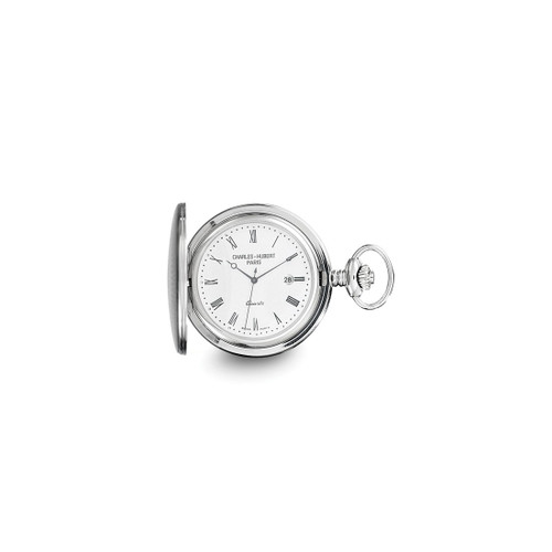 Charles Hubert Stainless Steel White Dial Pocket Watch XWA1903