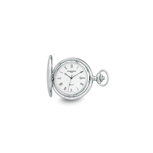 Charles Hubert Stainless Steel White Dial with Date Pocket Watch XWA583