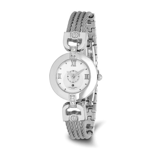 Image of Charles Hubert Stainless Steel Wire Bangle Silver Dial Watch