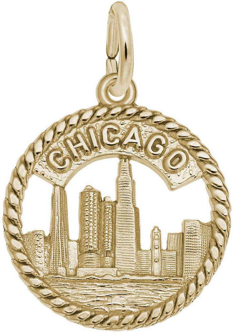 Image of Chicago Skyline Charm (Choose Metal) by Rembrandt