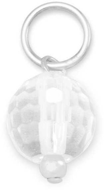Image of Clear Quartz Charm - Simulated April Birthstone 925 Sterling Silver