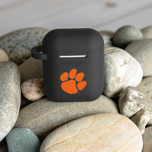 Image of Clemson Tigers Silicone Case Cover Compatible with Apple AirPods Battery Case - Black C-APA2-149