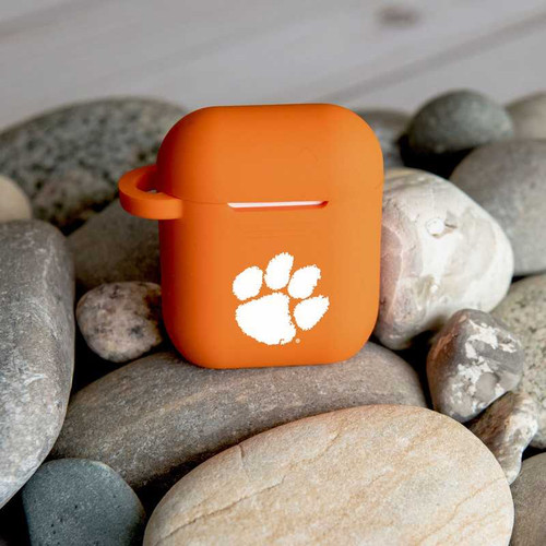 Image of Clemson Tigers Silicone Case Cover Compatible with Apple AirPods Battery Case - Orange C-APA1-149