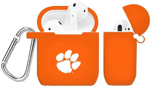 Image of Clemson Tigers Silicone Case Cover Compatible with Apple AirPods Battery Case - Orange C-APA1-149