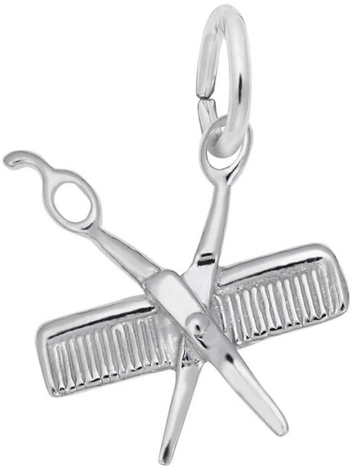 Image of Comb & Scissors Charm (Choose Metal) by Rembrandt