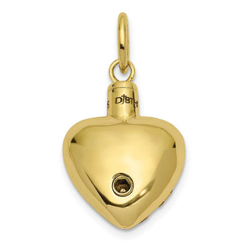 Image of Cremation Jewelry - 10K Yellow Gold Heart Ash Holder Pendant