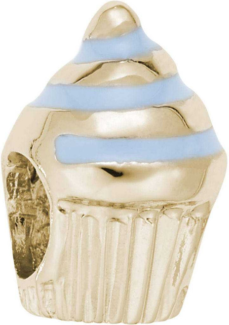 Image of Cupcake Bead w/ Blue Color Charm (Choose Metal) by Rembrandt