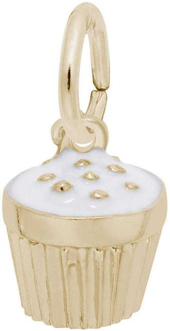 Image of Cupcake Charm w/ White Enamel (Choose Metal) by Rembrandt