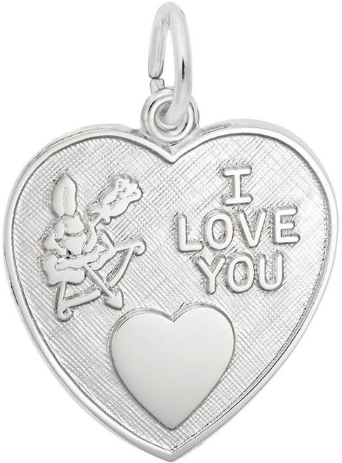 Image of Cupid I Love You Heart Charm (Choose Metal) by Rembrandt