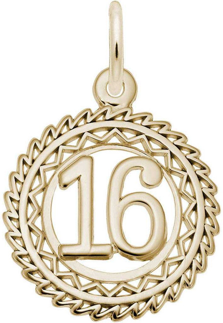 Image of Cutout Number 16 w/ Wavy Frame Charm (Choose Metal) by Rembrandt