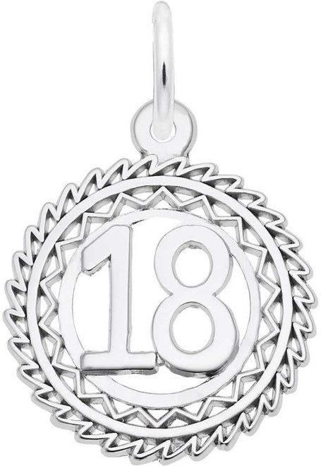 Image of Cutout Number 18 w/ Wavy Frame Charm (Choose Metal) by Rembrandt