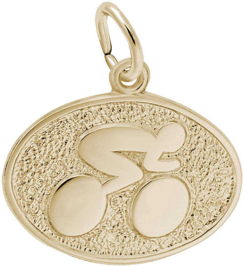 Image of Cyclist Oval Charm (Choose Metal) by Rembrandt
