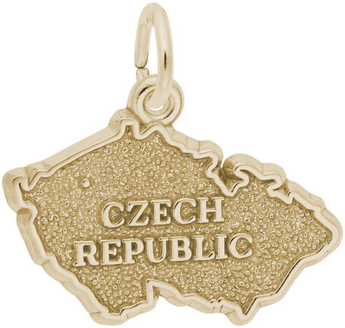 Czech Republic Map Charm (Choose Metal) by Rembrandt