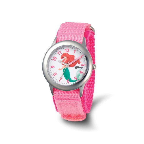 Image of Disney Kids Ariel Pink Strap Time Teacher Watch