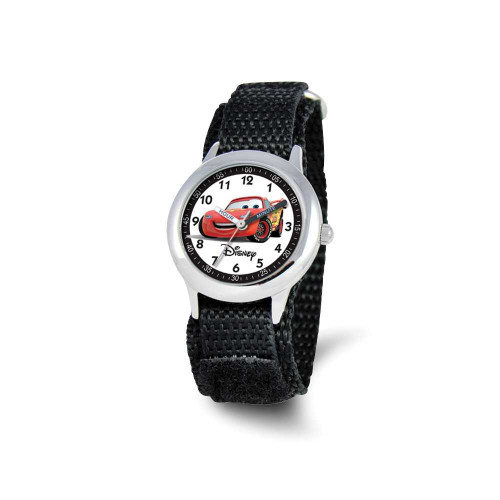 Image of Disney Kids Cars Lightning McQueen Black Strap Time Teacher Watch