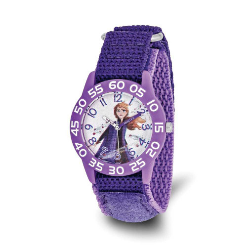 Image of Disney Kids Frozen II Anna Time Teacher Purple Nylon Band Watch