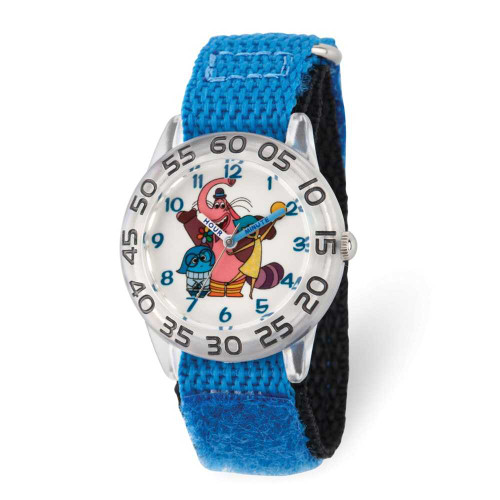 Image of Disney Kids Inside Out Blue Nylon Band Time Teacher Watch