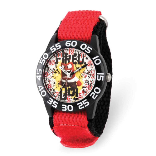 Image of Disney Kids Inside Out Fired Up Red Nylon Band Time Teacher Watch
