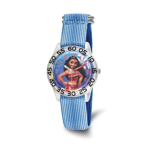 Image of Disney Kids Moana Blue Strap Acrylic Time Teacher Watch