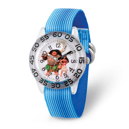 Image of Disney Kids Moana Characters Blue Strap Acrylic Time Teacher Watch