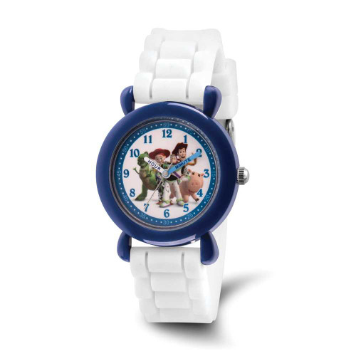Image of Disney Kids Toy Story Time Teacher Blue/White Silicone Band Watch
