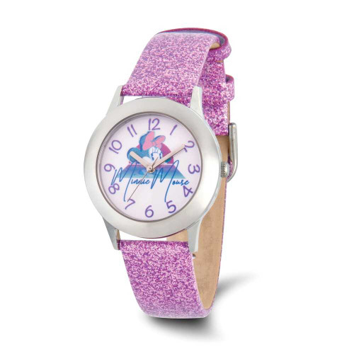 Image of Disney Tween Minnie Mouse Silver-tone Pink Band Watch