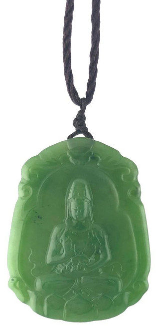 Double Sided Jade Guanyin Pendant (HNW-4472)