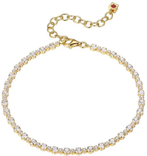 Image of ELLE Jewelry - 6.5" + 1.5" Gold Plated Sterling Silver CZ Tennis Bracelet
