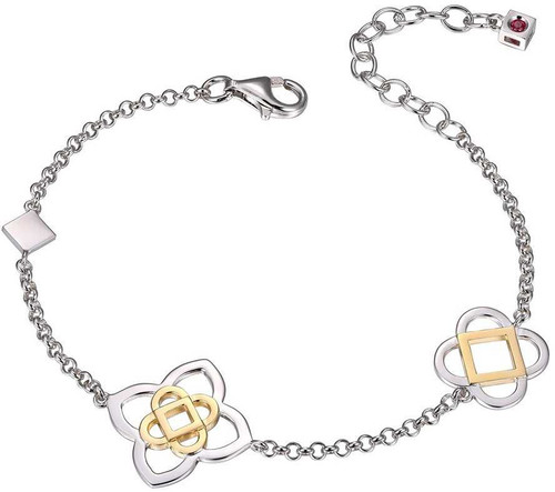 Image of ELLE Jewelry - 6.75" + 1.5" Gold-Plated Sterling Silver Celtic Inspired Bracelet
