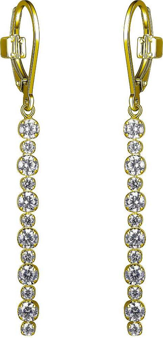 Image of ELLE Jewelry - Gold Plated Sterling Silver Hinged CZ Drop Earrings