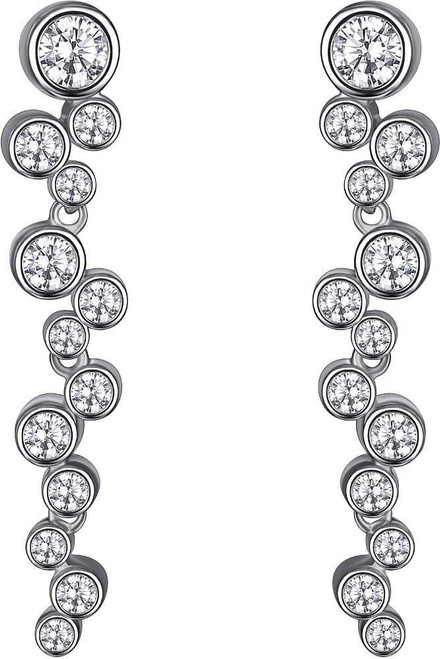 Image of ELLE Jewelry - Sterling Silver Drop Earrings w/ CZ Bubble Design