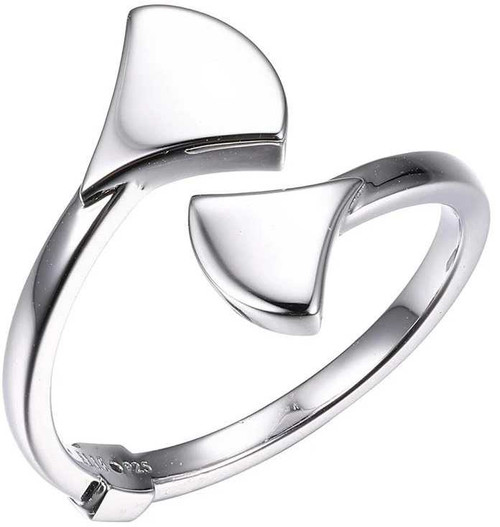 Image of ELLE Rhodium Plated Sterling Silver Bypass Ring