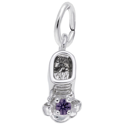Image of February Babyshoe w/ Synthetic Crystal Charm (Choose Metal) by Rembrandt