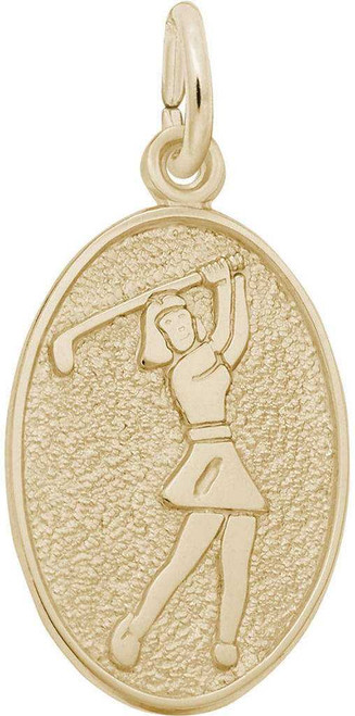 Image of Female Golfer Oval Charm (Choose Metal) by Rembrandt