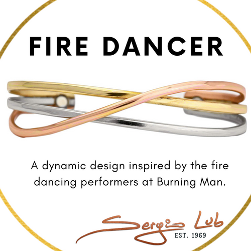 Fire Dancer - Sergio Lub Copper Magnetic Bracelet - Made in USA! (lub838)