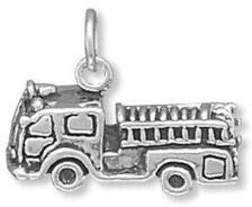 Image of Fire Truck Charm 925 Sterling Silver
