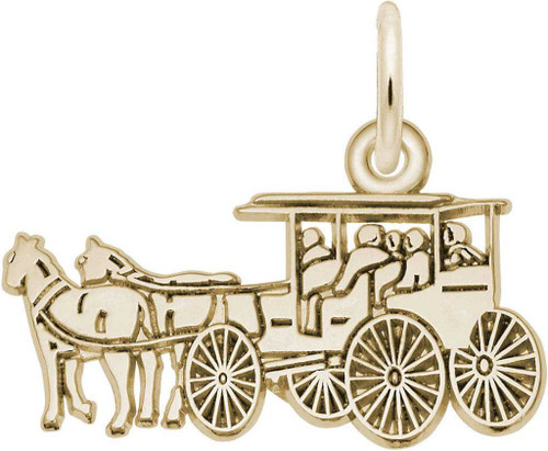 Image of Flat Horse & Carriage Charm (Choose Metal) by Rembrandt