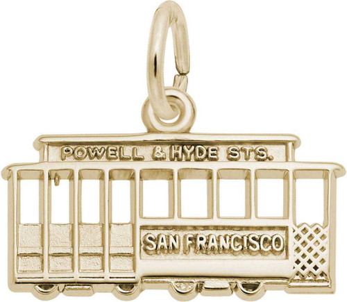 Image of Flat San Francisco Cable Car Charm (Choose Metal) by Rembrandt