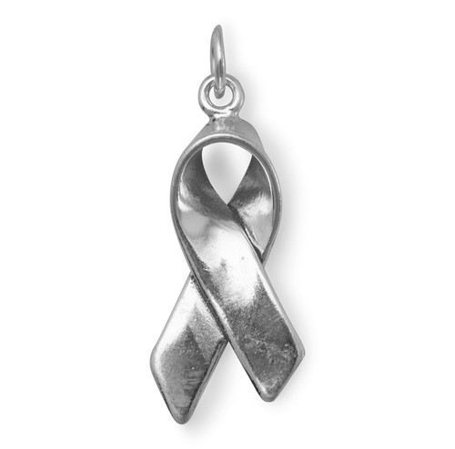 Image of Folded Ribbon Charm 925 Sterling Silver