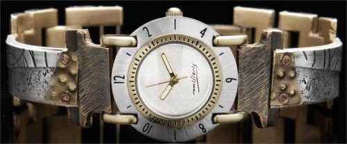Image of Small Europa Sterling Silver and Brass - Narrow WatchCraft Handmade Watch